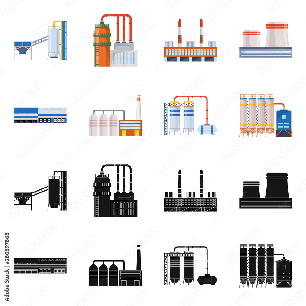 Obraz premium Vector design of production and structure symbol. Set of production and technology stock vector illustration.