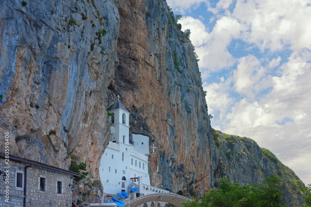 Ancient Ostrog monastery; located in an almost vertical rock. Montenegro