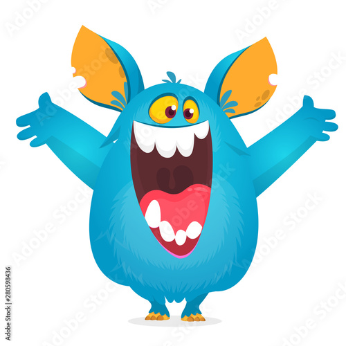 Funny cartoon monster. Vector Halloween illustration