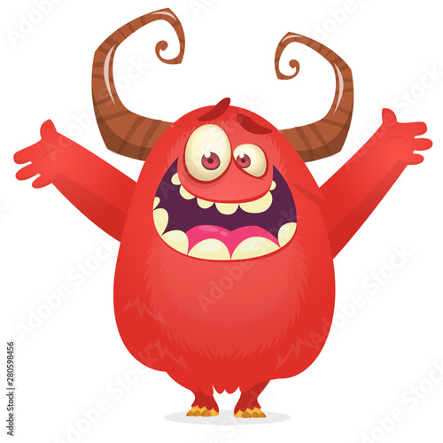 Funny cartoon monster. Vector Halloween illustration