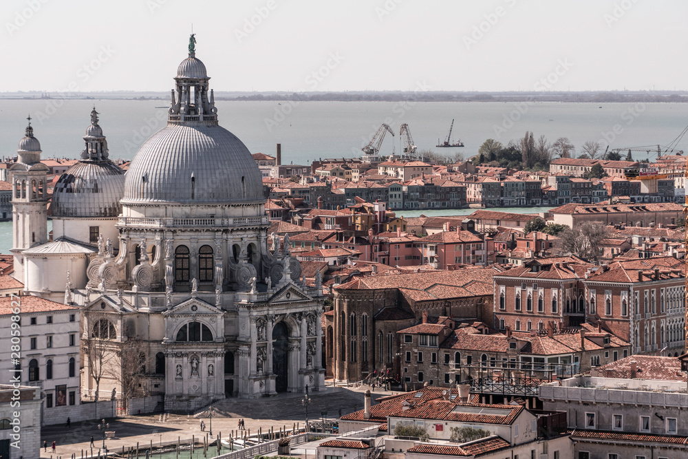 Panoramic view of Venice Italy from St Mark's Campanile