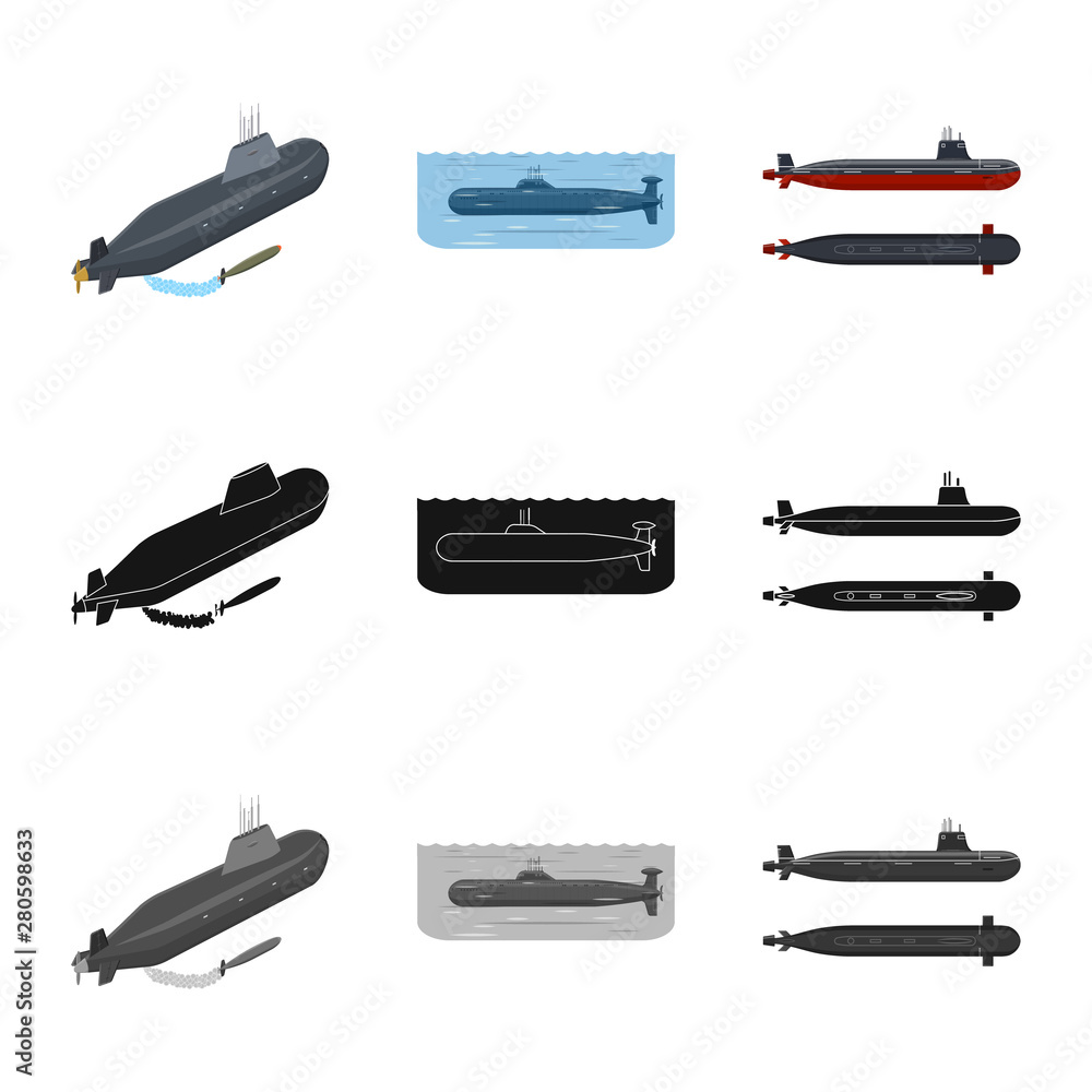 Vector illustration of war and ship icon. Set of war and fleet vector icon for stock. Vector illustration of war and ship icon. Set of war and fleet vector icon for stock.
