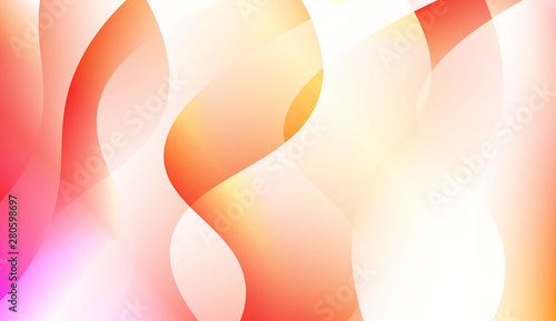 Template Background With Wave Geometric Shape. For Your Design Wallpaper, Presentation, Banner, Flyer, Cover Page, Landing Page. Colorful Vector Illustration