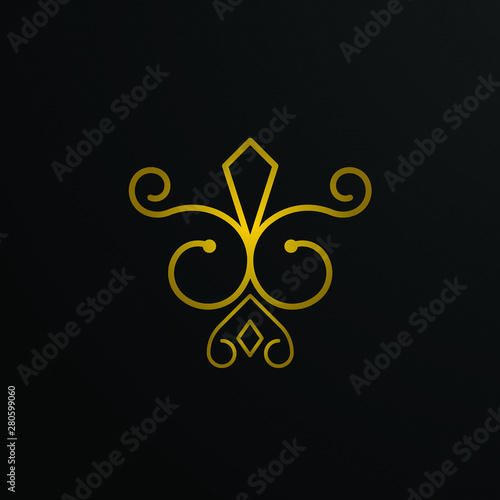 circle logo icon for wedding ornament