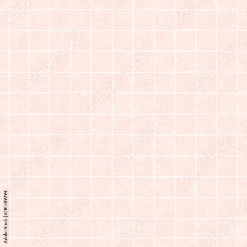 White hand drawn irregular grid design. Seamless geometric pattern on beautiful colour wash pink background. Perfect for wellness, beauty, sports products, home decor, stationery and texture