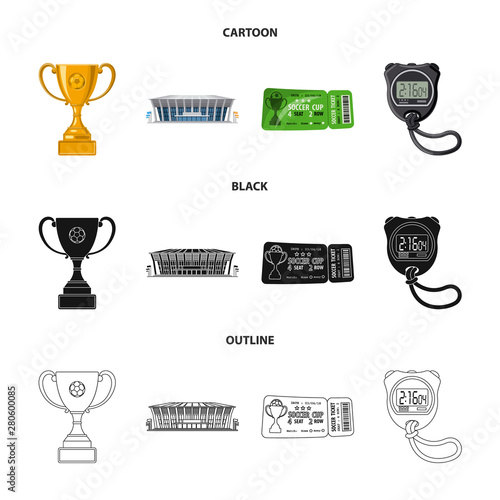 Vector design of soccer and gear icon. Collection of soccer and tournament stock symbol for web.