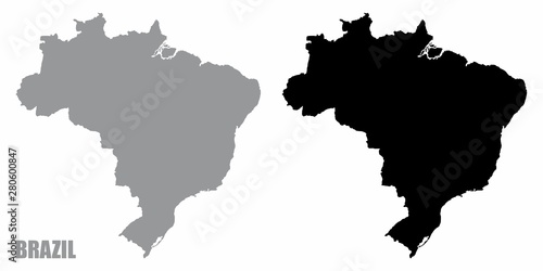 Brazil silhouette maps
