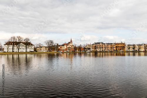 Schwerin  Germany. Views of the Pfaffenteich  a pond lake in the middle of the city