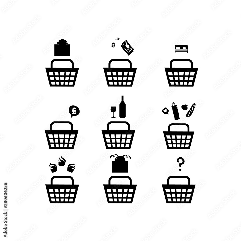 shopping online icons set