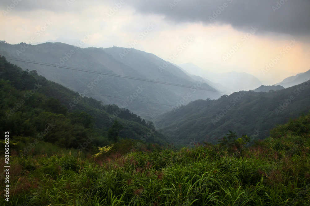 Fototapeta premium View of forest and mountain in national park in taiwan