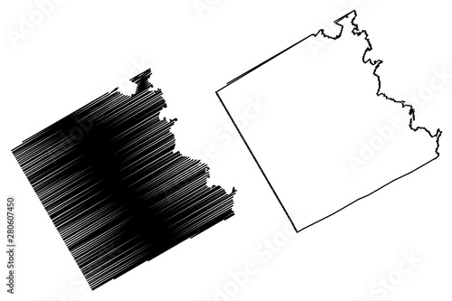Freestone County, Texas (Counties in Texas, United States of America,USA, U.S., US) map vector illustration, scribble sketch Freestone map