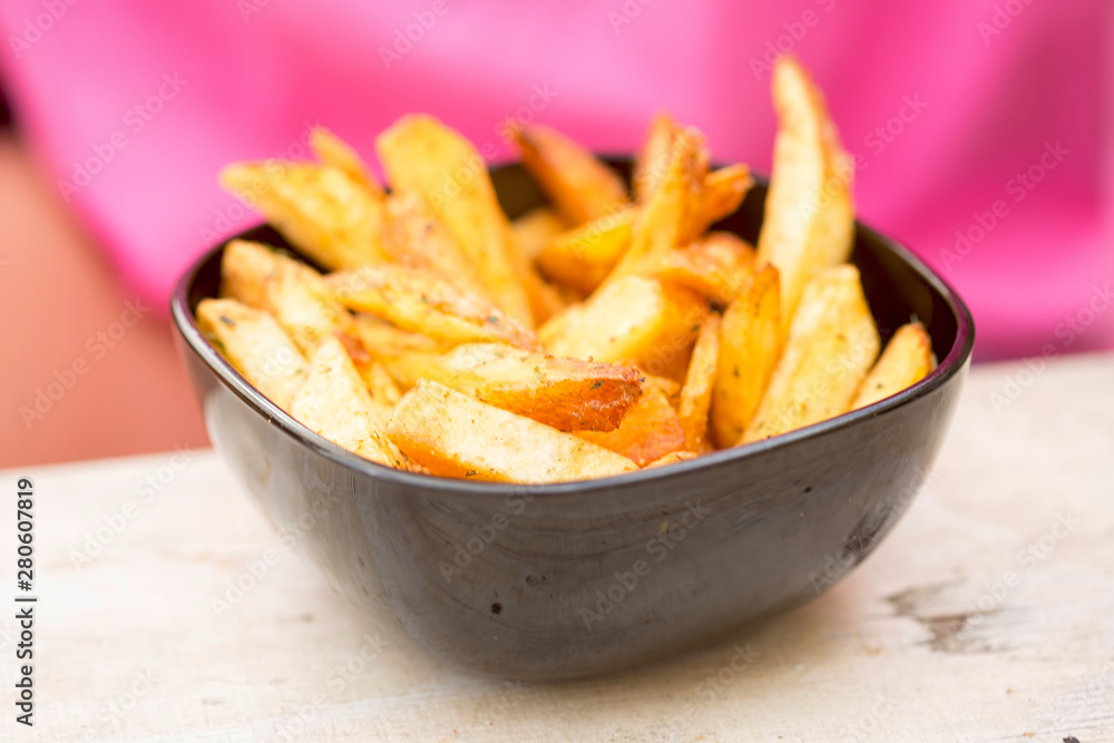 Real potato chips in bowl Real potato chips in bowl