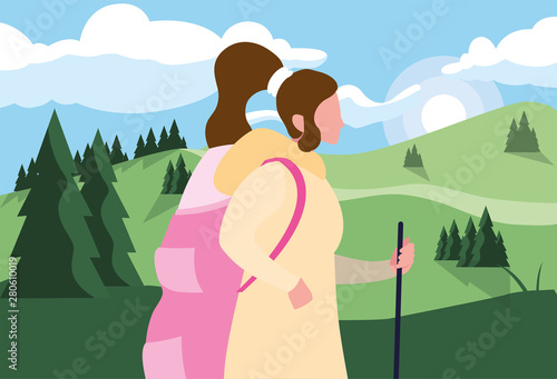 woman with backpack hiking wanderlust