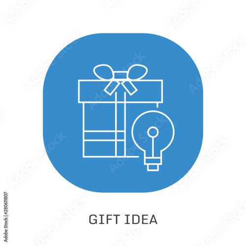 Prize give away, surprising gift, emotional present, fun experience, gift idea concept, line icon