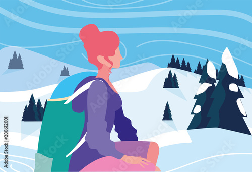 woman with backpack hiking wanderlust
