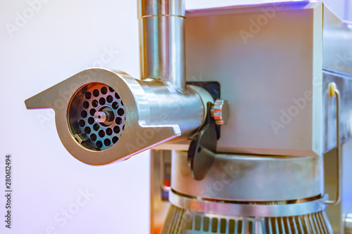 Industrial meat grinder wit...