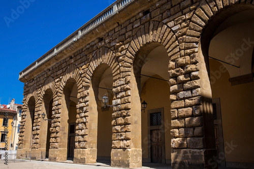 Detail of the facade of the famous renaissance Palazzo Pitti in Florence