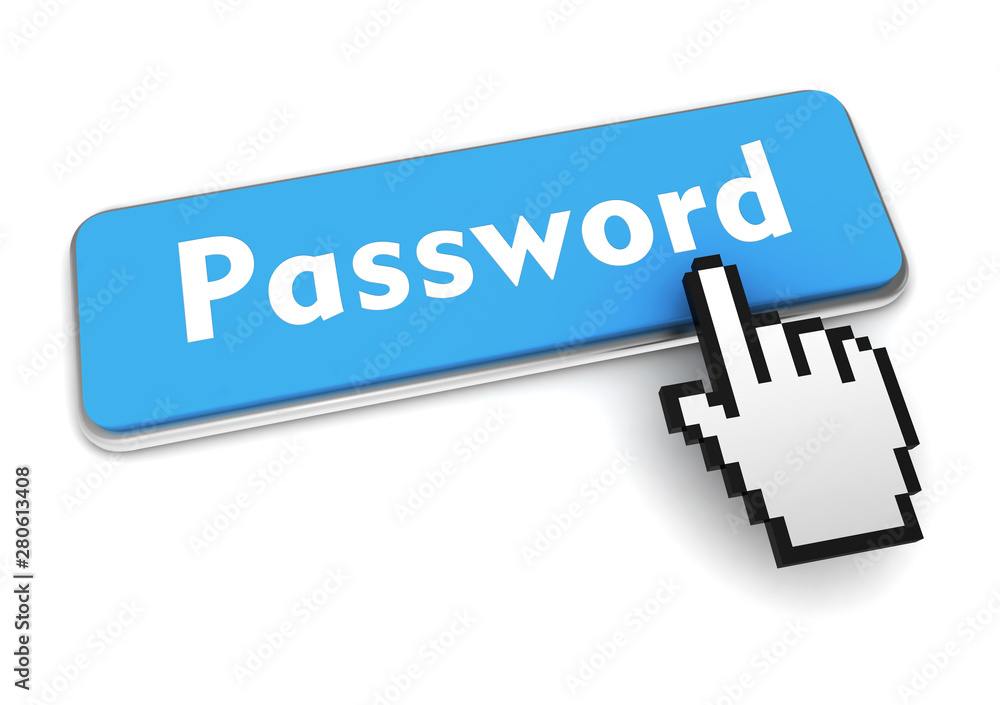 password push button concept 3d illustration password push button concept 3d illustration