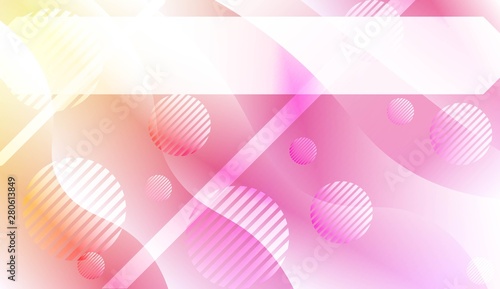 Template Background With Wave Geometric Shape, Lines, Circle. Design For Cover Page, Poster, Banner Of Websites. Vector Illustration with Color Gradient.