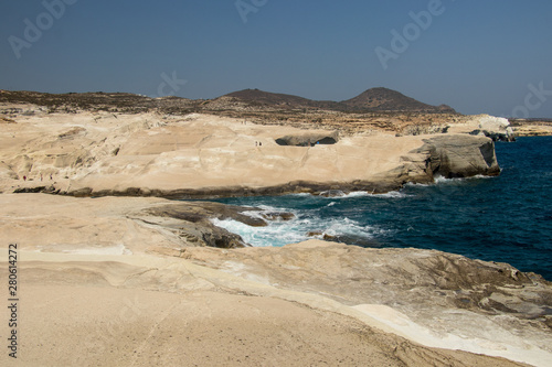 coastline in Sarakiniko beach  Milos