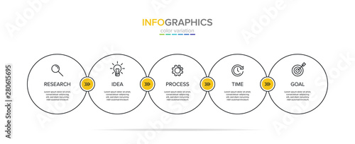 Vector infographic label template with icons. 5 options or steps. Infographics for business concept. Can be used for info graphics, flow charts, presentations, web sites, banners, printed materials.