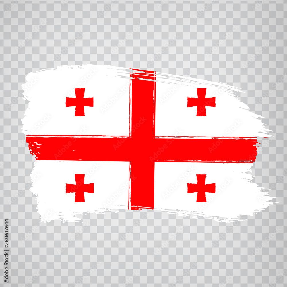 Flag of  Georgia from brush strokes. Flag Georgia  on transparent background for your web site design, logo, app, UI. Stock vector.  EPS10.