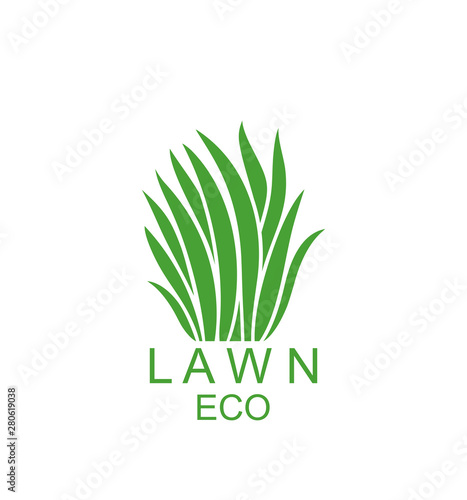 Lawn logo. Isolated lawn on white background. Grass