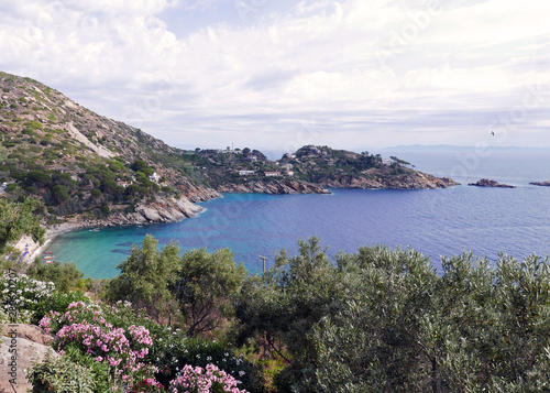 bel panorama marino all'isola del giglio in italia