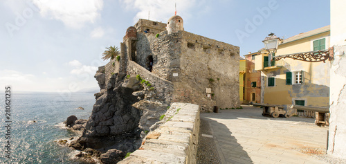 Dragonara castle in Camogli facing the 