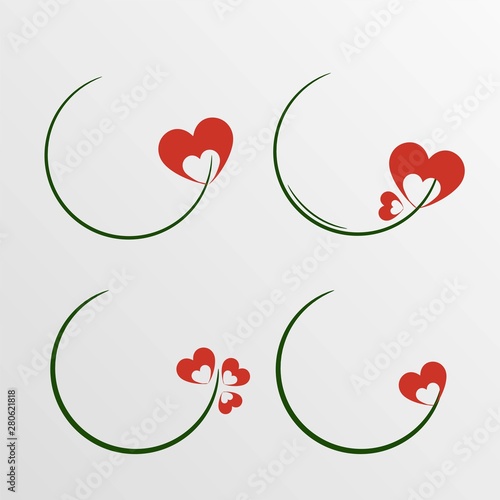 Heart line circle background dictation