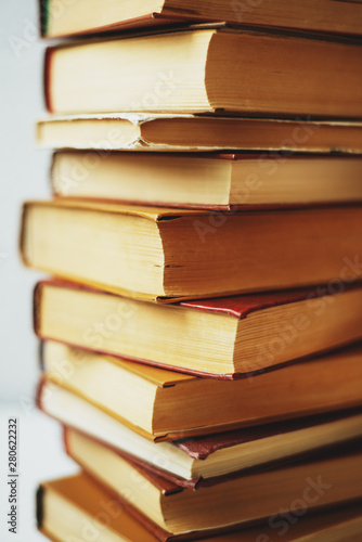 minimalism, old books on the white background