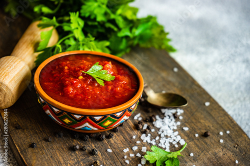 Traditional georgian sauce - satsebeli photo