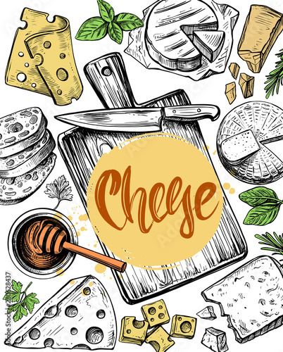 hand drawn outline of food