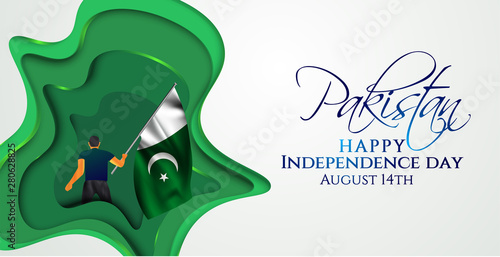 vector festive illustration of independence day in Pakistan celebration on August 14. vector design elements of the national day. holiday graphic icons. National day