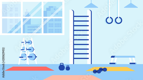 Gym and Sport Equipment for Training Blue Interior
