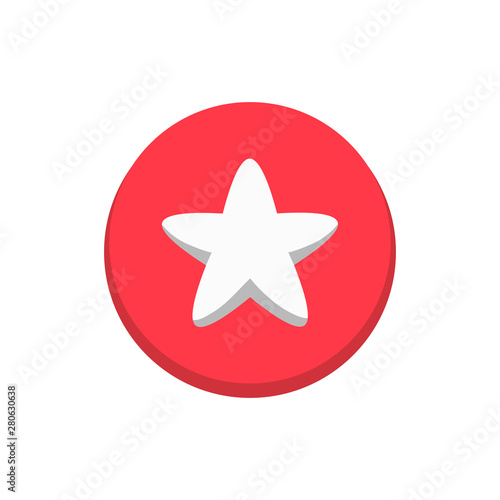 Cute star vector icon. Flat design cartoon style.