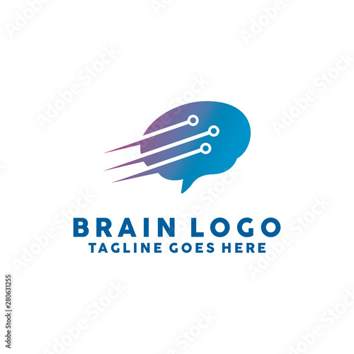 Brain Logo Technology Icon. Digital Vector Technology Symbol. Company Logo Design Inspiration.