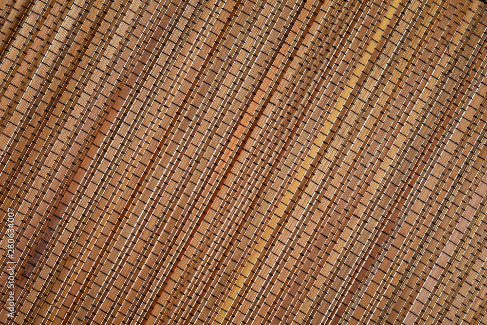 Fototapeta premium Bamboo texture light and natural color (collection of vegetal and natural fibers). Diagonal lines.