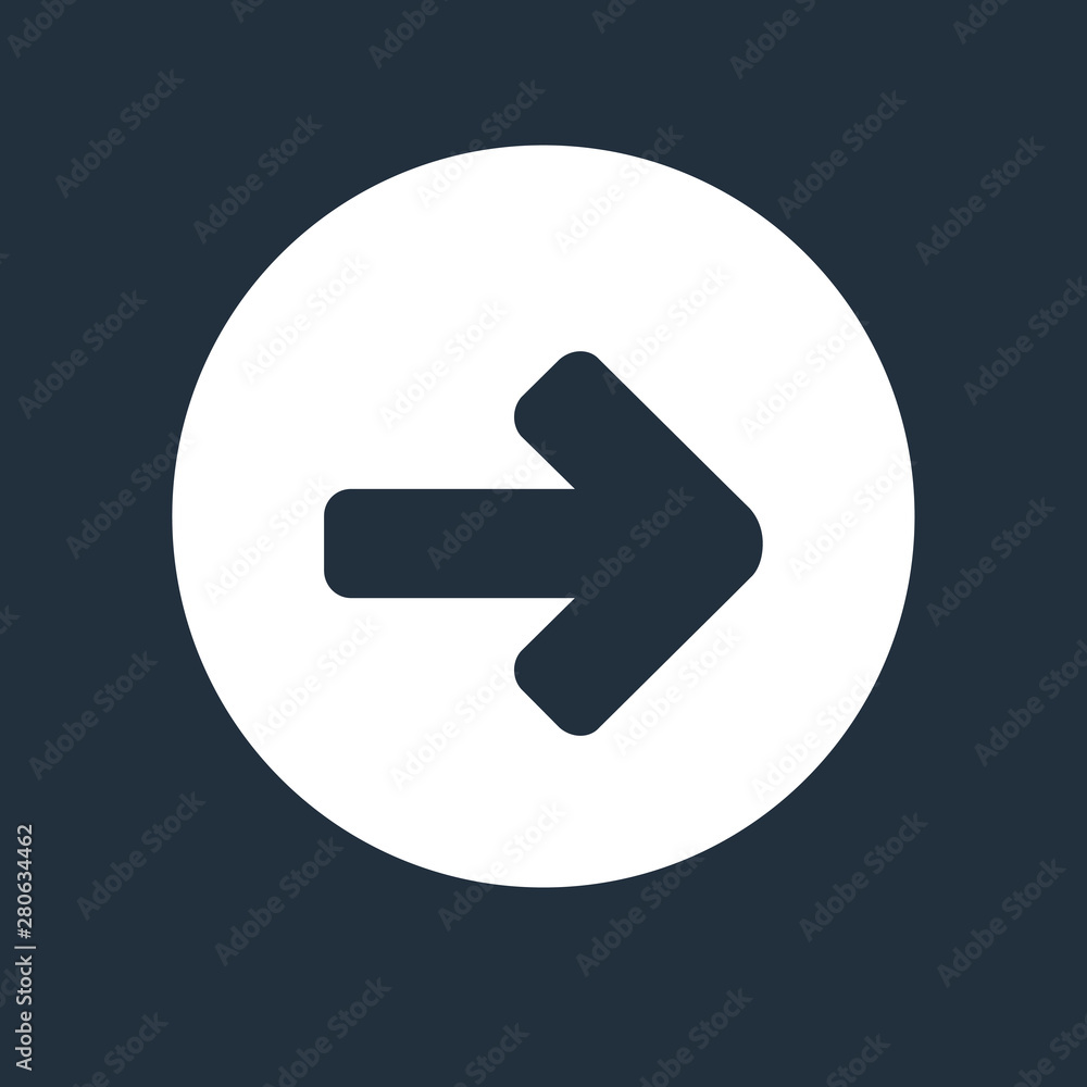 Rounded next arrow or right directional arrow flat icon for apps and websites Rounded next arrow or right directional arrow flat icon for apps and websites