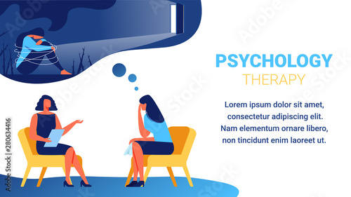 Psychologist near Woman with Handkerchief in Hand.