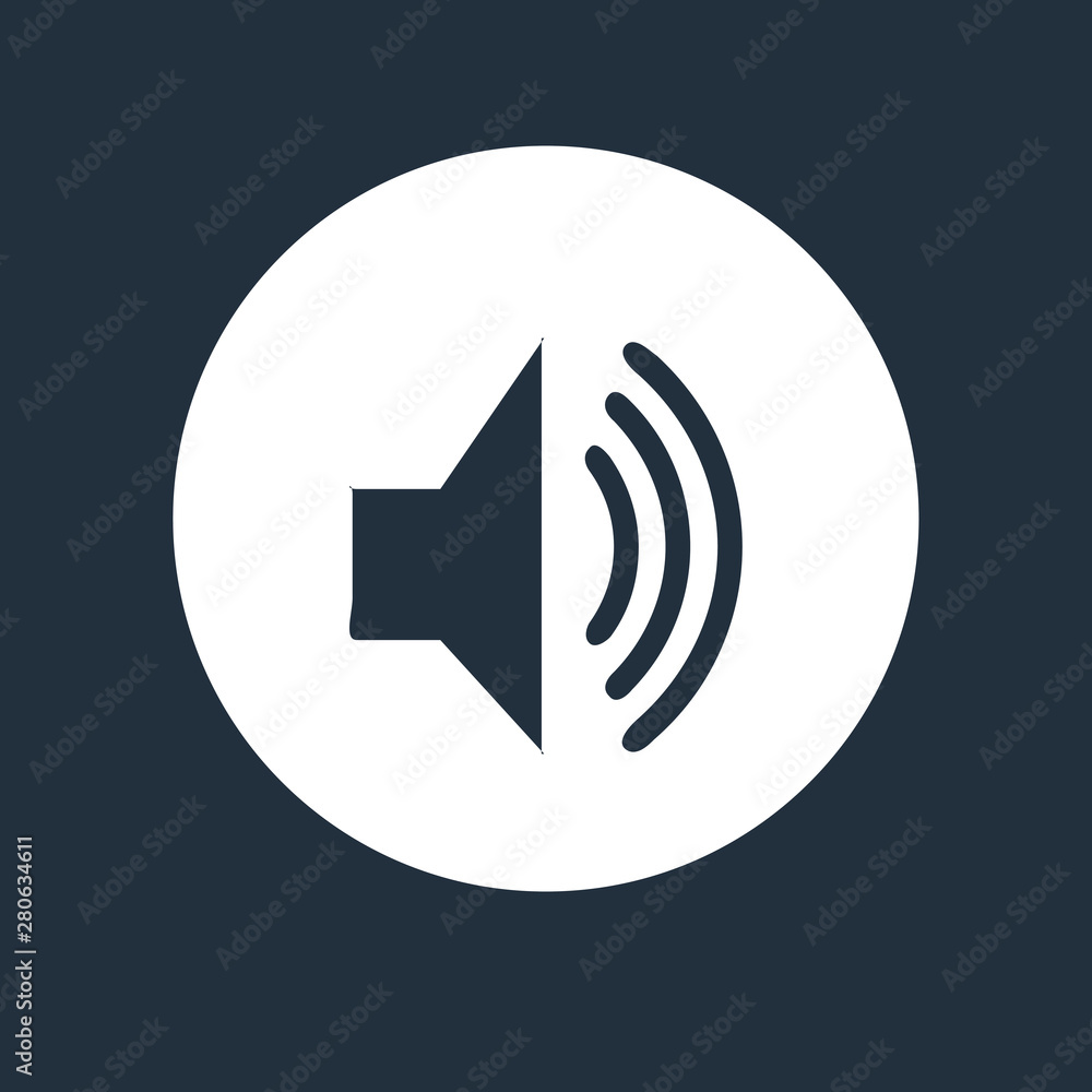 Audio speaker volume on line art icon for apps and websites Audio speaker volume on line art icon for apps and websites