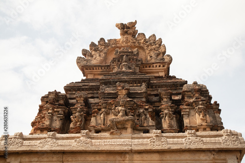 Ruined tower of Sri Krishna temple in Hampi India