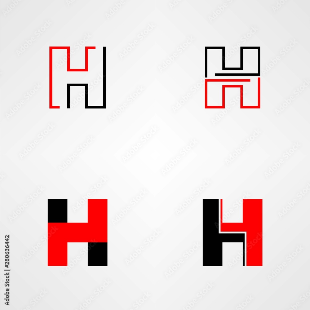 Letter or word H font image graphic icon logo design abstract concept