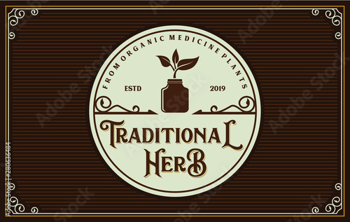 Vintage logo for traditional medicines