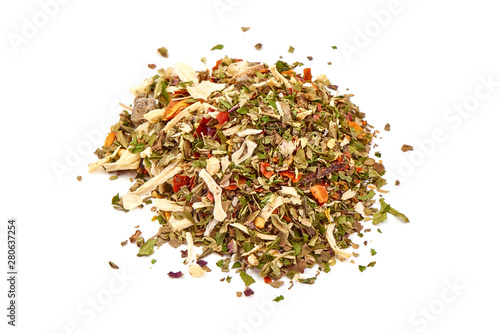 Fototapeta Naklejka Na Ścianę i Meble -  Mix of herbs and spices, Italian spices, isolated on white background