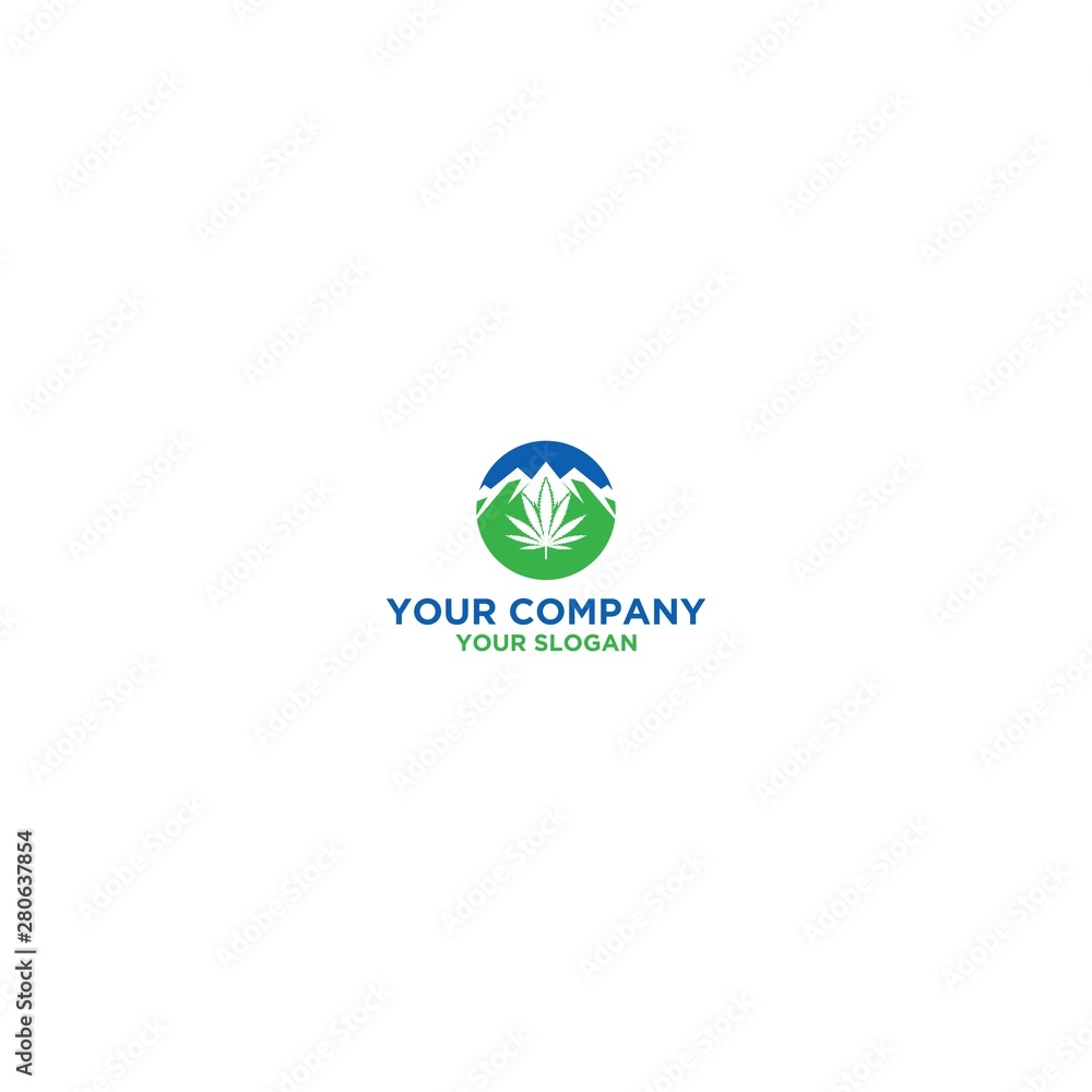 Circle Mountain Cannabis Logo Design Vector Circle Mountain Cannabis Logo Design Vector