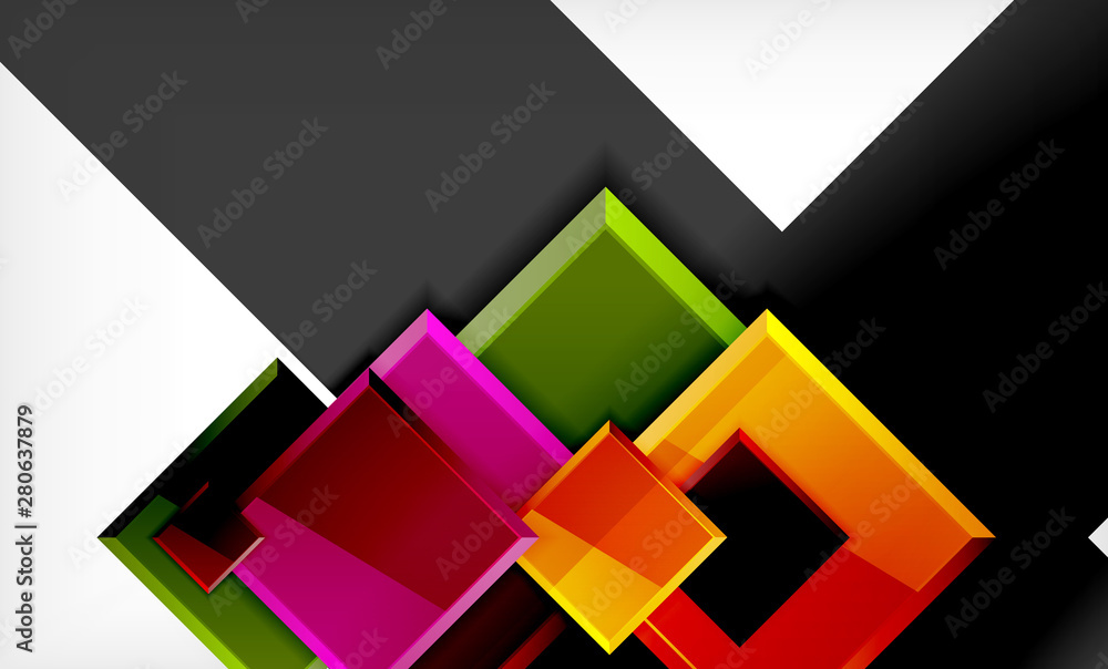 Fototapeta premium Colorful square and rectangle blocks background