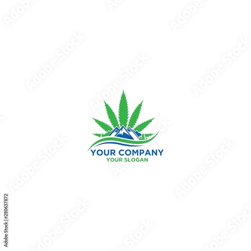 Mountain Hemp Logo Design Vector