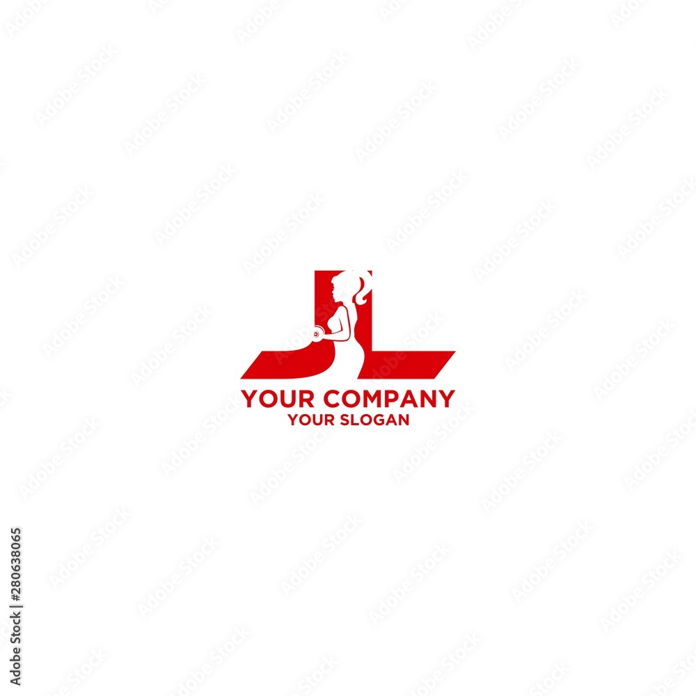 JL Woman Fitness and Gym Logo Design Vector JL Woman Fitness and Gym Logo Design Vector