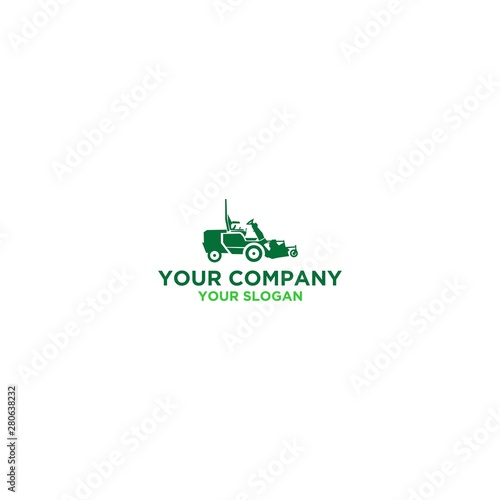 Mow Machine Logo Design Vector